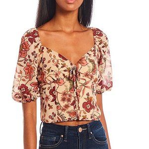 🎩🗝️ NWT $69 Evolutionary Short Sleeve Floral Print Peasant Top- Multiple Sizes